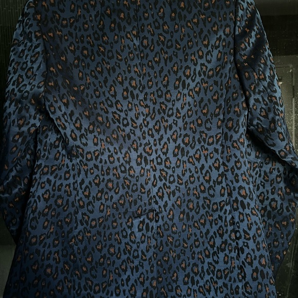 Banana Republic Cobalt Blue Leopard print boyfriend blazer - Picture 2 of 5